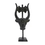Minoan Bull's Head with Double Axe – Sculpture – 11.5 cm