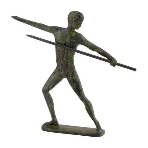 Ancient Olympic Javelin Thrower – Sculpture – 12 cm – Dark Green