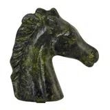 Horse's Head – Bronze Sculpture – 5 cm – Dark Green