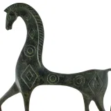 Large Geometric Horse with Lowered Head – 58 cm – Dark Green