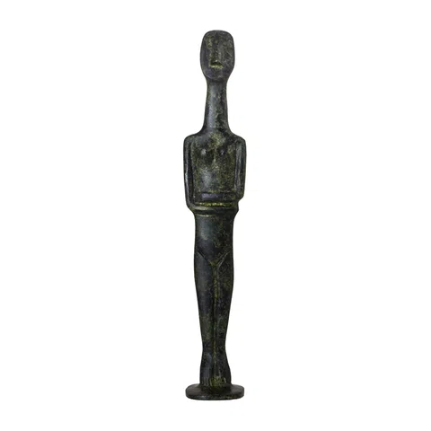 Slender Cycladic Figurine – Bronze Sculpture – 20 cm – Dark Green
