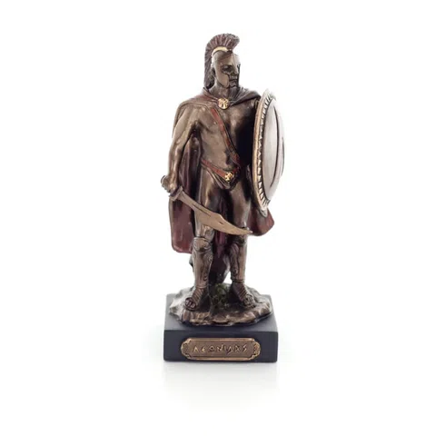 Leonidas, King of Sparta – Bronze-Finish Resin Statue – 12 cm – view 1