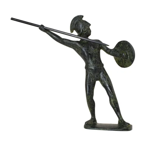 Leonidas, King of Sparta – Bronze Sculpture – 15 cm – Dark Green