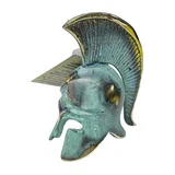 Corinthian Helmet with Short Crest – 17 cm – Blue & Gold