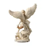 Archangel Michael — Vanquisher of the Demon — White Statue – 16 cm – view 4