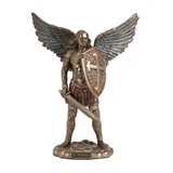 Archangel Michael with Sword and Shield — Bronze-Finish Statue – 19.5 cm