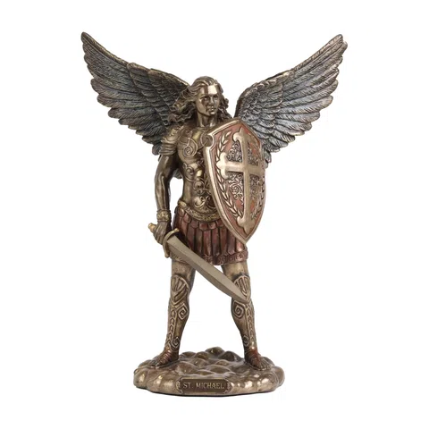 Archangel Michael with Sword and Shield — Bronze-Finish Statue – 19.5 cm – view 1