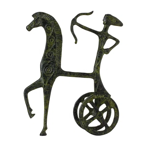 Artemis in a Chariot – Bronze Sculpture – 18 cm – Dark Green