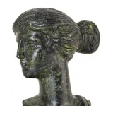 Bust of Artemis – Bronze Sculpture – 9 cm – Dark Green