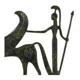 Athena in a Chariot with Pegasus – Bronze Sculpture – 12 cm – Dark Green