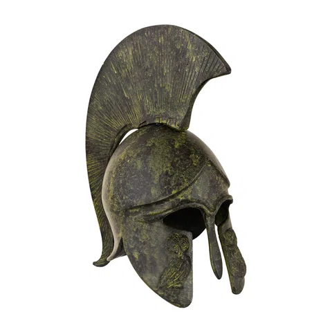 Corinthian Helmet with Owl and Short Crest – 16 cm – Dark Green