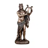 Apollo Playing the Lyre — Bronze-Finish Statue – 16 cm – view 2