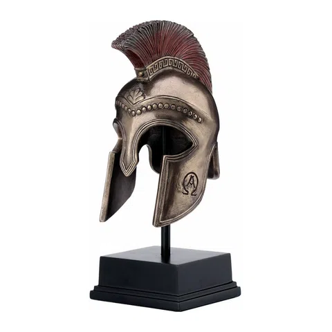 Greek Hoplite Helmet with Stand — Bronze-Finish Decorative Helmet, 21 cm – view 1