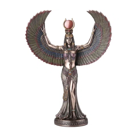 Isis, Egyptian Goddess – Bronze-Finish Resin Statue – 34 cm – view 1