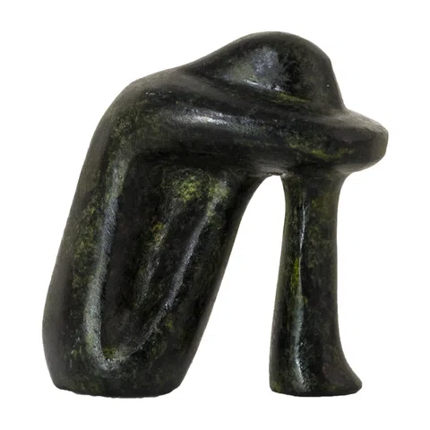 Miniature Cycladic Thinker Figurine – 6 cm – Dark Green