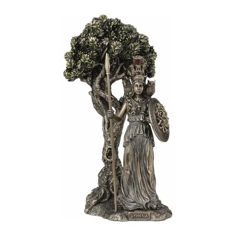 Athena — Goddess of Wisdom and War — Bronze Finish Statue, 24.5 cm – view 1