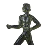 Ancient Olympic Runner – Flat Bronze Sculpture – 13 cm – Dark Green