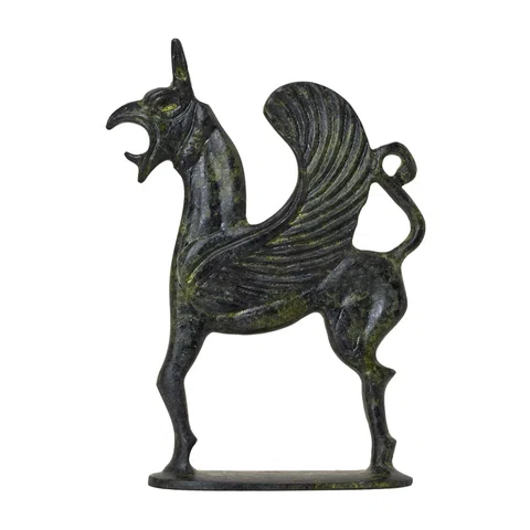 Griffin – Bronze Sculpture – 12 cm – Dark Green