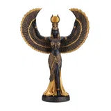 Isis — Egyptian Goddess — Black and Gold Statue, 34 cm