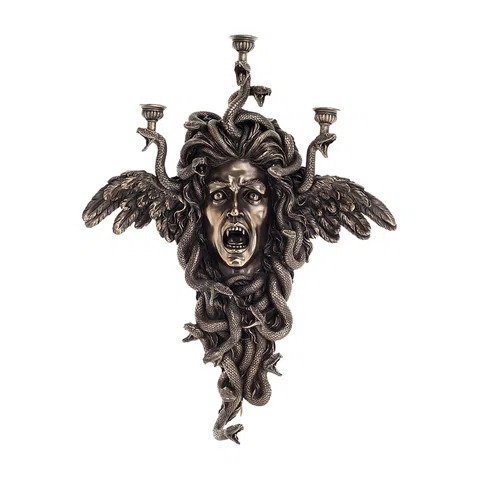 Medusa Wall Candle Holder — Bronze-Finish Candle Holder, 61.5 × 50 cm – view 1