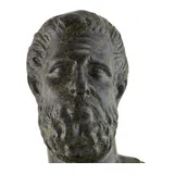 Head of Hippocrates – Bronze Sculpture – 25 cm – Dark Green