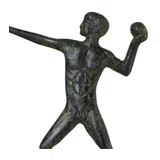 Ancient Olympic Shot-Putter – Flat Sculpture – 12 cm – Dark Green