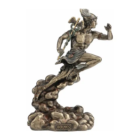 Hermes, Olympian God – Bronze-Finish Resin Statue – 22 cm – view 1
