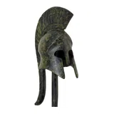 Ancient Greek Helmet on Base – 10 cm – Dark Green