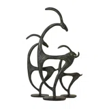 Three Cretan Kri-Kri Goats – Bronze Sculpture – 23 cm
