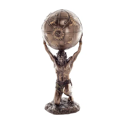 Atlas — Titan — Bronze-Finish Statue – 21 cm – view 1