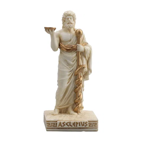 Asclepius — God of Medicine — White Statue, 9 cm – view 1