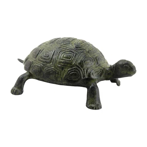 Tortoise – Bronze Sculpture – 8 cm – Dark Green