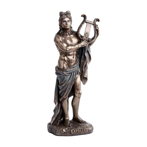 Apollo Playing the Lyre — Bronze-Finish Statue – 16 cm – view 1