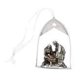 The Nativity in a Decorative Arch – Bronze-Finish Resin Statue – 9 cm – view 2