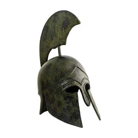 Life-Size Corinthian Helmet with Tall Crest – 40 cm – Dark Green