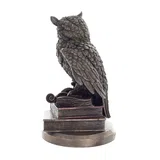 Owl with Quill and Books — Bronze-Finish Statue, 23 cm – view 3