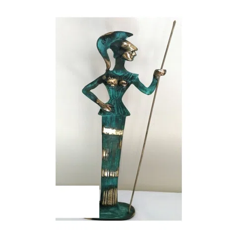 Athena with Spear Statue by Bronze Pavlakis