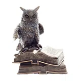 Wise Owl on Books — Bronze-Finish Statue – 17 cm