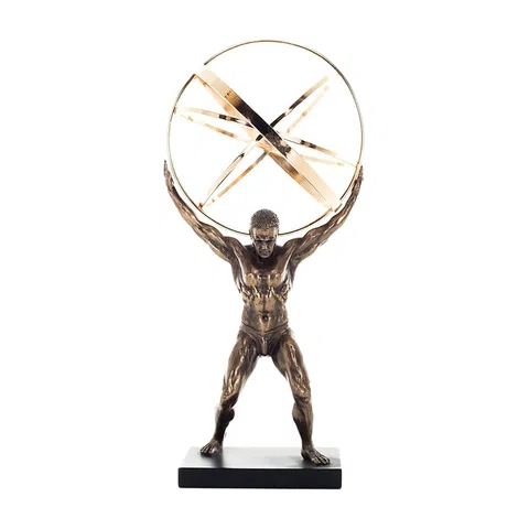 Atlas, Titan of Greek Mythology – Bronze-Finish Resin Statue – 22.5 cm – view 1