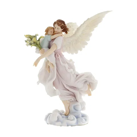 Guardian Angel with Child – Resin Statue – 27 cm – view 1
