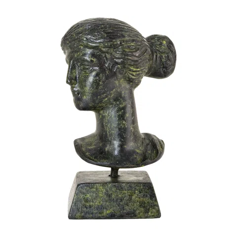 Bust of Artemis – Bronze Sculpture – 9 cm – Dark Green