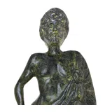 Asclepius – Solid Bronze Sculpture – 14 cm – Dark Green