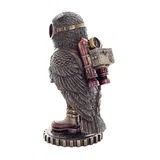 Steampunk Mechanical Owl — Bronze Finish Statue, 16 cm – view 2