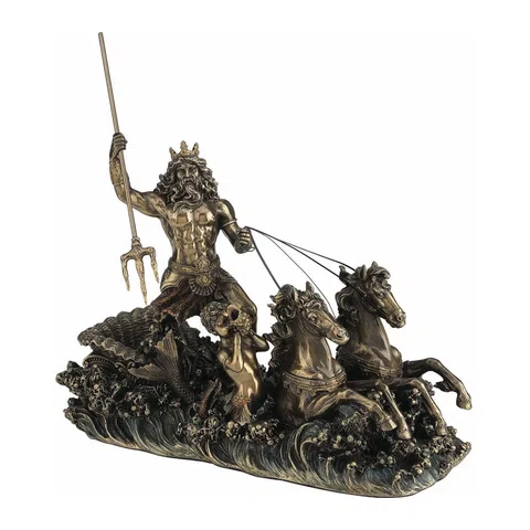 Poseidon in a Chariot — Bronze Finish Statue, 26 cm – view 1
