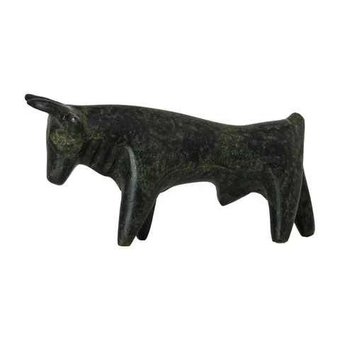 Minoan Cretan Bull – Bronze Sculpture – 6 cm – Dark Green