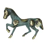 Standing Horse – Bronze Sculpture – 15 cm – Blue & Gold