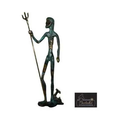Poseidon with Trident Statue by Bronze Pavlakis