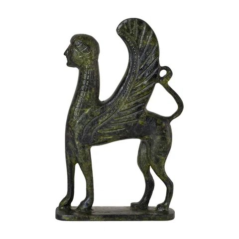Sphinx of Delphi – Bronze Sculpture – 12 cm – Dark Green