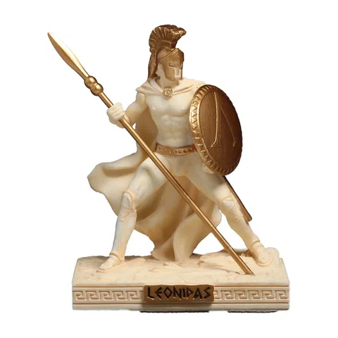 Leonidas — King of Sparta — White and Gold Statue – 7.2 cm – view 1