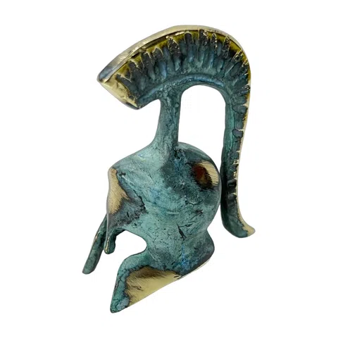 Miniature Ancient Greek Helmet – 5 cm – Blue & Gold